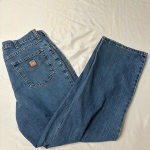 Carhartt 381-83 Relaxed Fit Work Denim Blue Jeans Mens Size 36x32